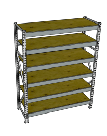 Стеллаж грузовой СГР 2500x1500x500 6 полок (фанера)