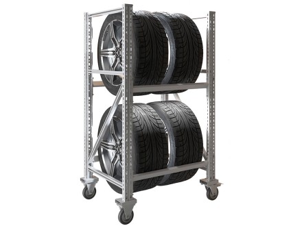 Стеллаж MS PRO 1350/781X606 передвижной для хранения до 4 шин