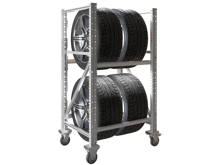 Стеллаж MS PRO 1350/781X606 передвижной для хранения до 4 шин купить в Нижнем Новгороде