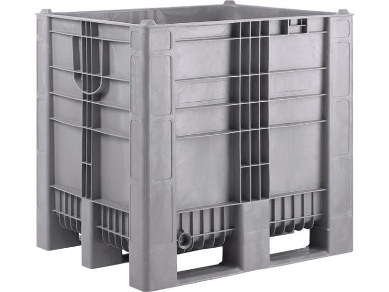 BoxPallet 1200х1000х1140 сплошной, на 3-х полозьях серый купить в Нижнем Новгороде