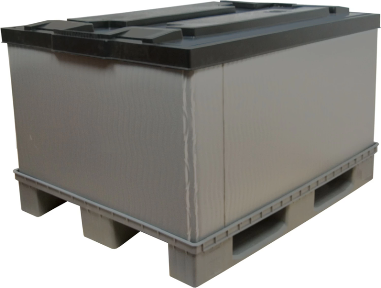 Контейнер 1200х800х860 мм сплошной разборный на п/паллет серый купить в Нижнем Новгороде Контейнер 1200х800х860 мм сплошной разборный на п/паллет серый купить в Нижнем Новгороде