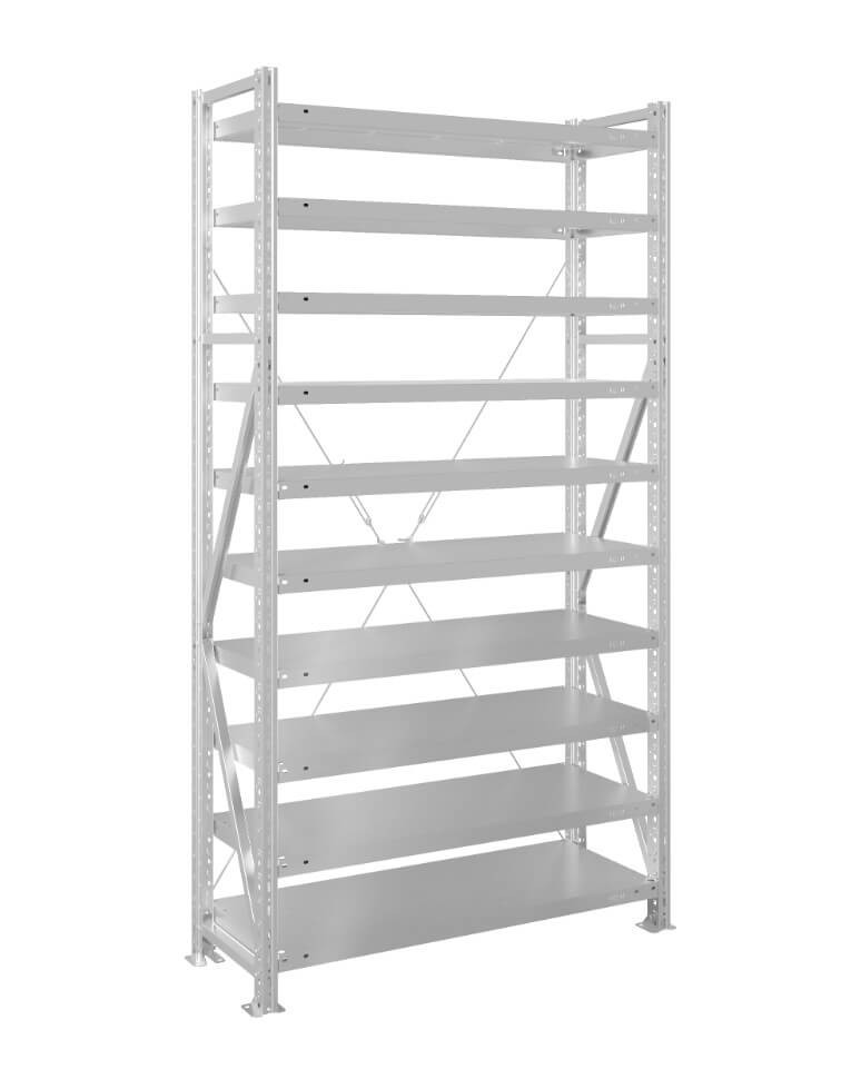 Стеллаж MS U 3000x1200x800 10 полок (400 кг, металл) купить в Нижнем Новгороде