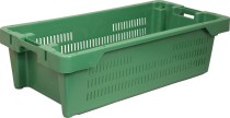 Ящик рыбный 800х400х225 перфорированный дно сплошное зеленый