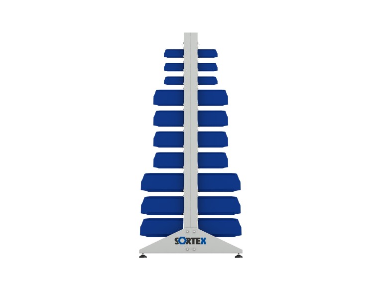 Стеллаж для пластиковых лотков SORTEX двухсторонний 1800x1000x800.05 купить в Нижнем Новгороде Стеллаж для пластиковых лотков SORTEX двухсторонний 1800x1000x800.05 купить в Нижнем Новгороде