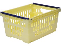 Ящик 400х300х200 со складываемыми ручками жёлтый