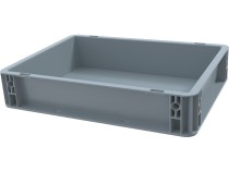 Ящик 400х300х75 сплошной, усиленное дно, цв. серый Ящик 400х300х75 сплошной, усиленное дно, цв. серый