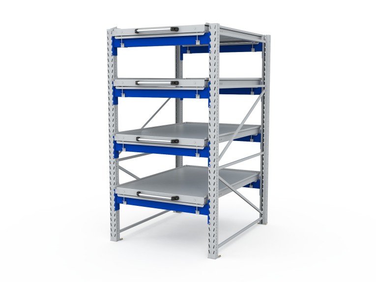 Стеллаж с выкатными платформами S-HEAVY 1000/900 (4 яруса хранения) купить в Нижнем Новгороде Стеллаж с выкатными платформами S-HEAVY 1000/900 (4 яруса хранения) купить в Нижнем Новгороде