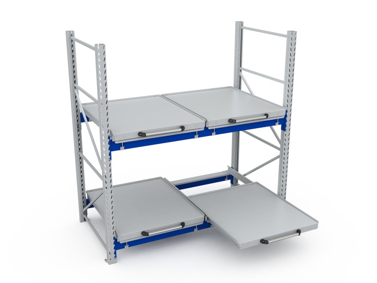 Стеллаж с выкатными платформами S-HEAVY 500 (2 яруса хранения) купить в Нижнем Новгороде Стеллаж с выкатными платформами S-HEAVY 500 (2 яруса хранения) купить в Нижнем Новгороде
