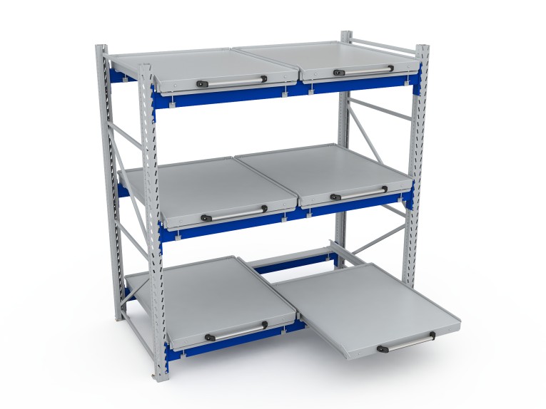 Стеллаж с выкатными платформами S-HEAVY 500 (3 яруса хранения) купить в Нижнем Новгороде Стеллаж с выкатными платформами S-HEAVY 500 (3 яруса хранения) купить в Нижнем Новгороде