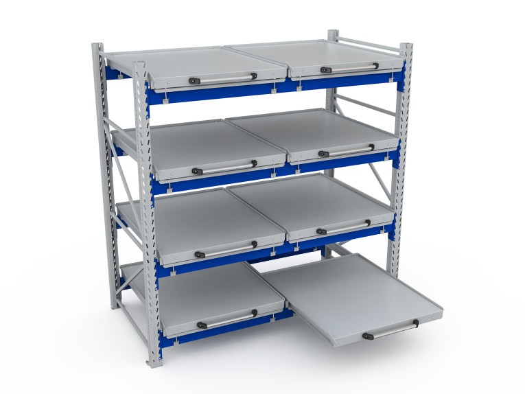 Стеллаж с выкатными платформами S-HEAVY 500 (4 яруса хранения) купить в Нижнем Новгороде Стеллаж с выкатными платформами S-HEAVY 500 (4 яруса хранения) купить в Нижнем Новгороде